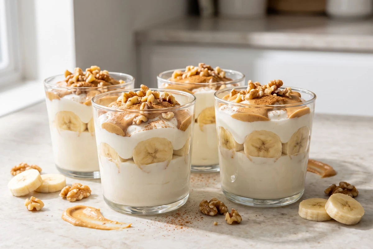 Peanut Butter Banana Greek Yogurt Cups