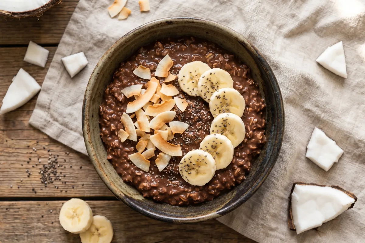 Dark Chocolate Coconut Protein Oats