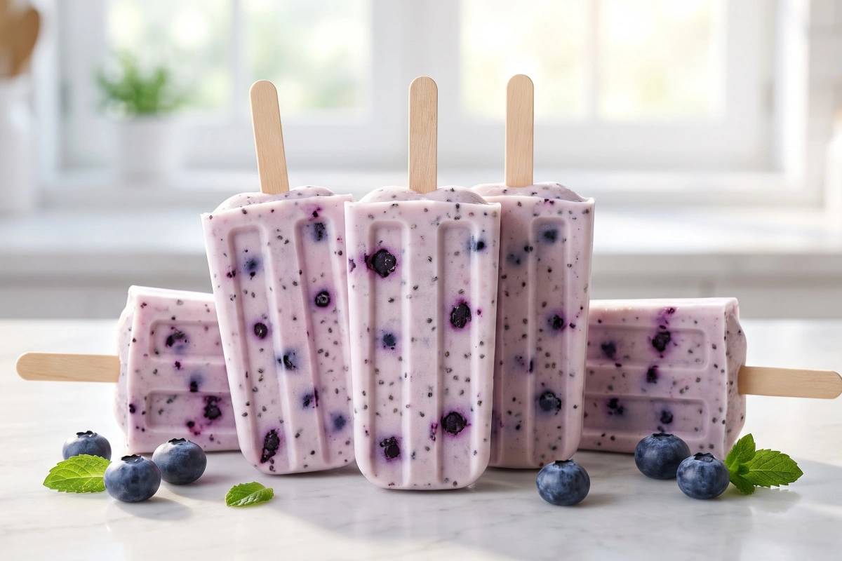 Blueberry Greek Yogurt Protein Pops