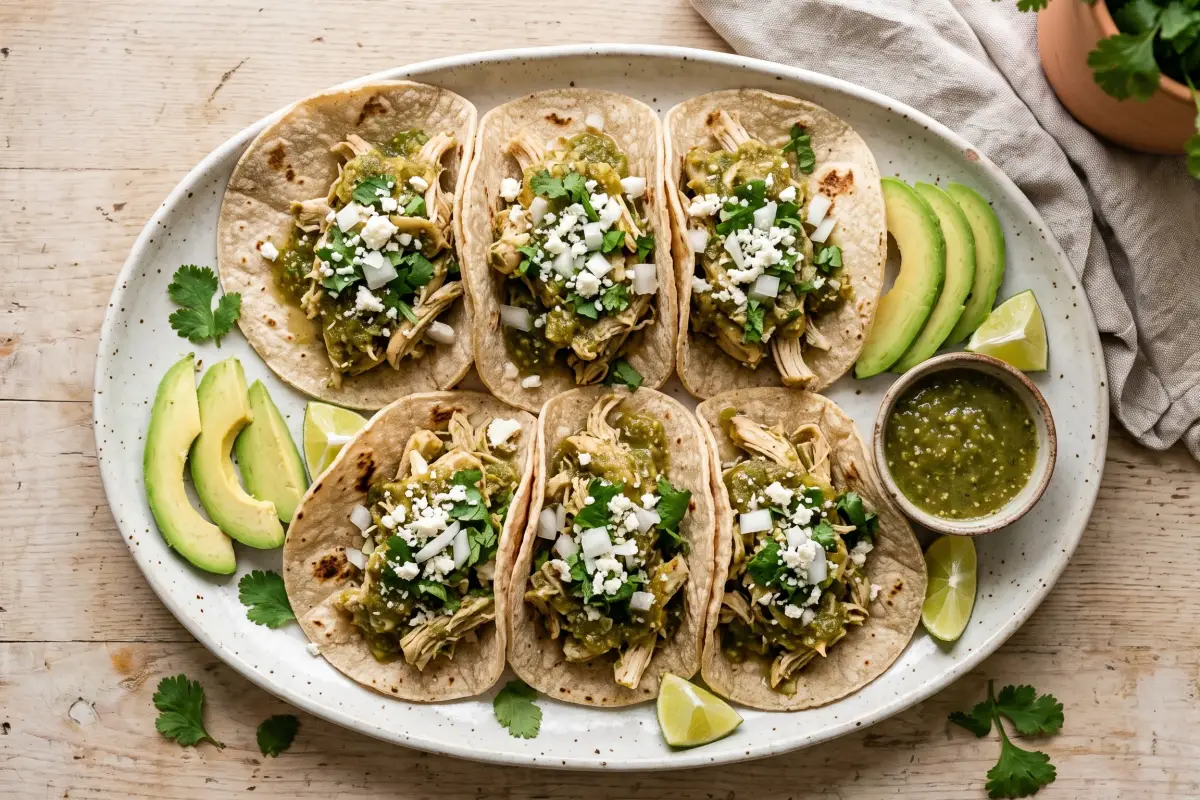 Salsa Verde Chicken Tacos view 3