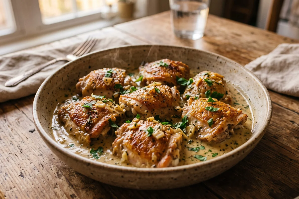 Creamy Garlic Chicken Thighs view 3