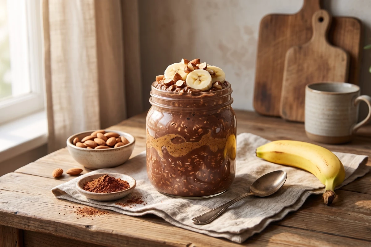 Chocolate Almond Protein Overnight Oats view 3