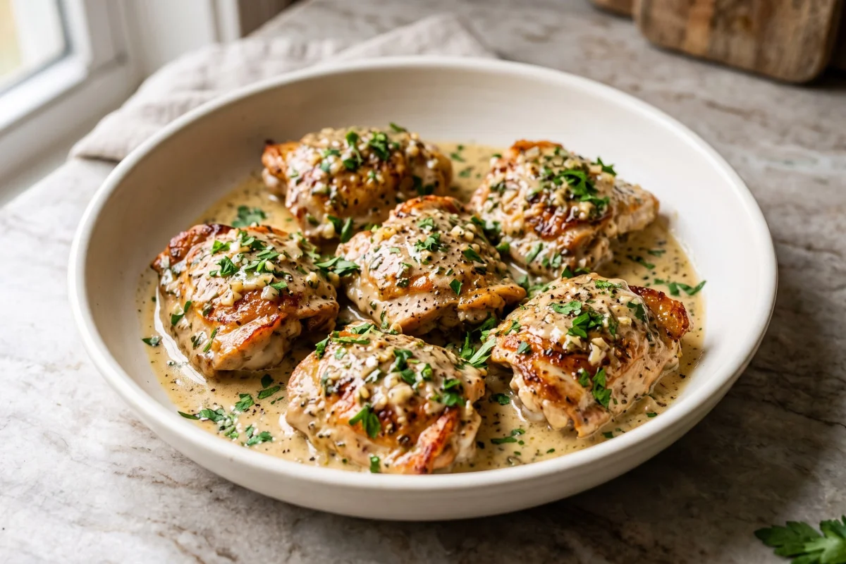 Creamy Garlic Chicken Thighs