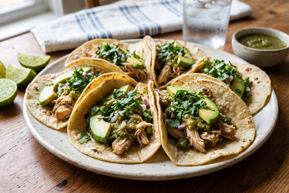 Salsa Verde Chicken Tacos