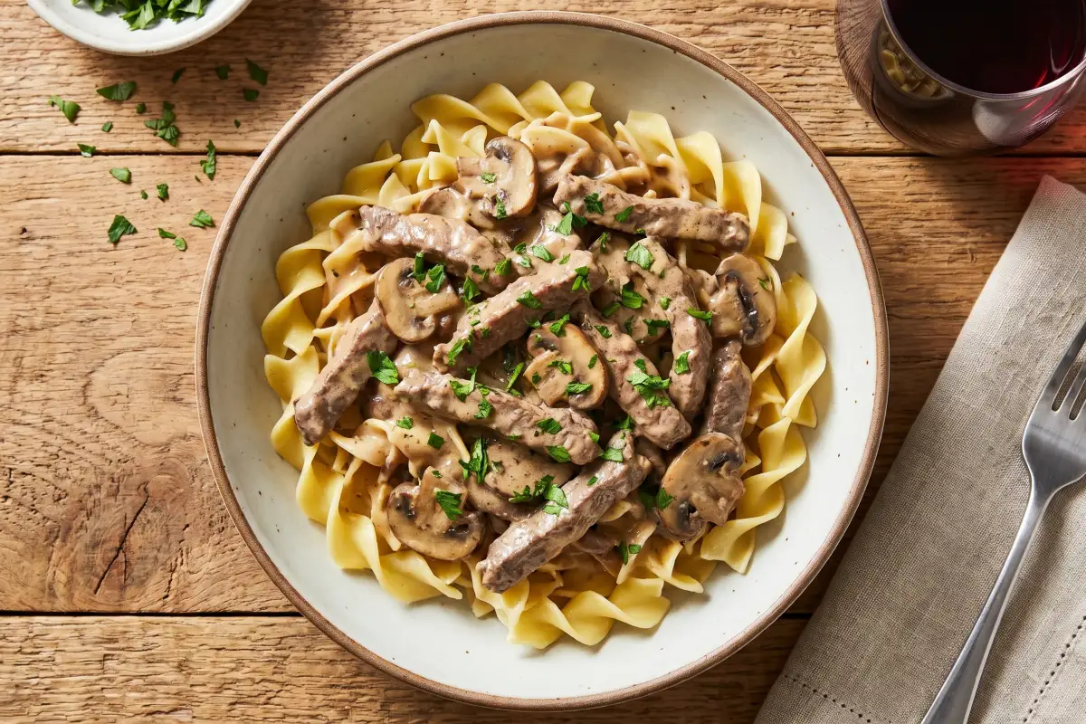 Creamy Beef Stroganoff