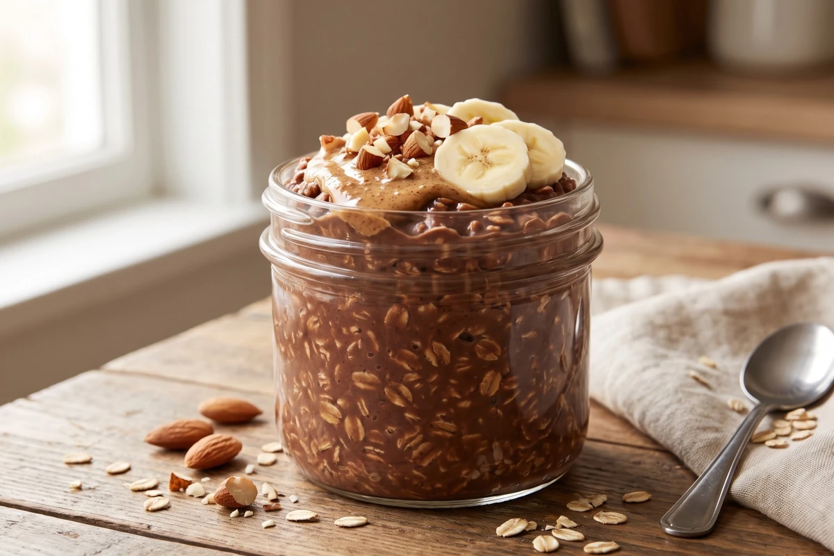 Chocolate Almond Protein Overnight Oats view 2