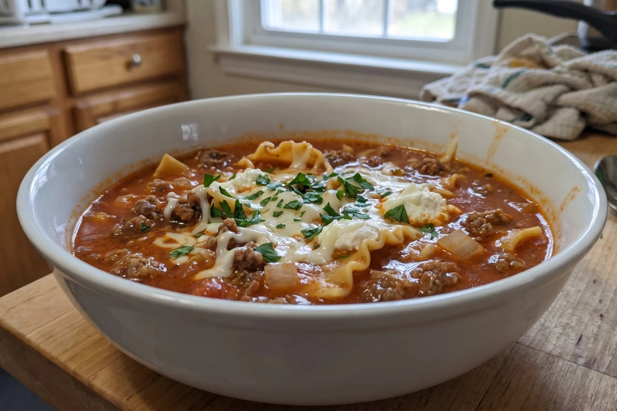 Cheesy Lasagna Soup view 2